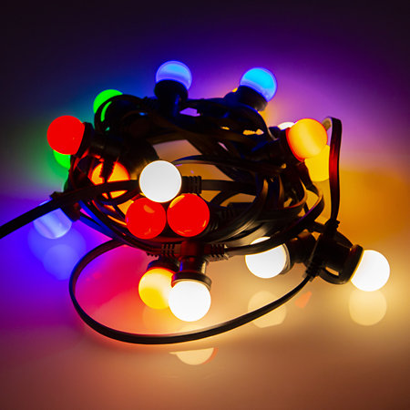 guirlande guinguette couleur 10 m 20 lampes led